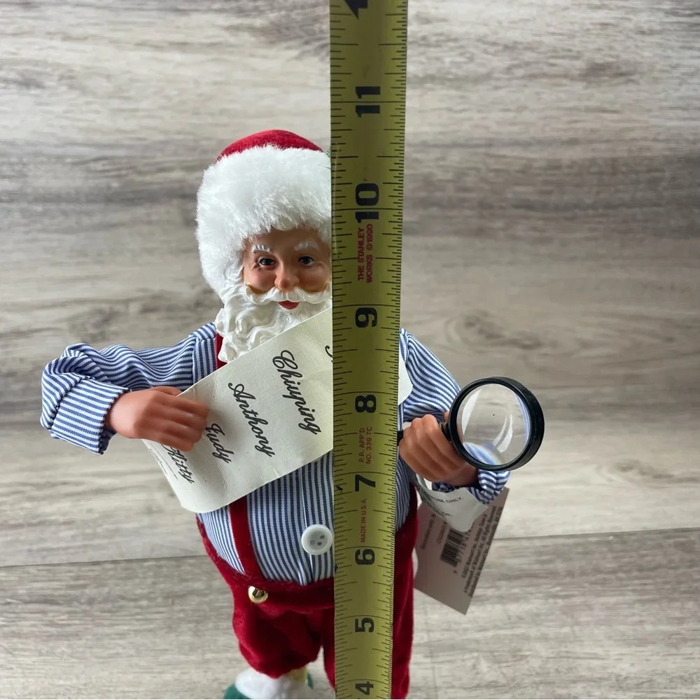Christmas Decor Santa Claus With List Checking It Twice 10” Holiday Time NWT